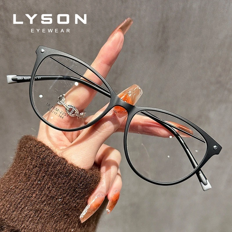 Фото Очки для чтения LYSON женские, «кошачий глаз», универсальные, TR90, с защитой от синего света, для коррекции близорукости, антибликовые, оптическая оправа №3