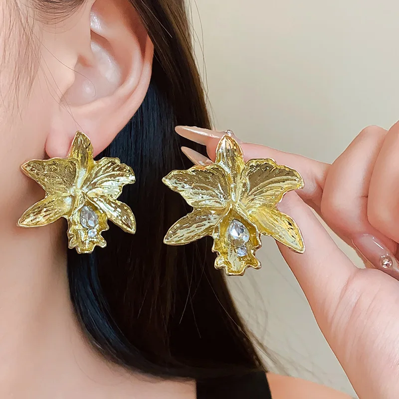 Серьги Draweye для женщин цветы золотого и серебряного цвета Милые простые
