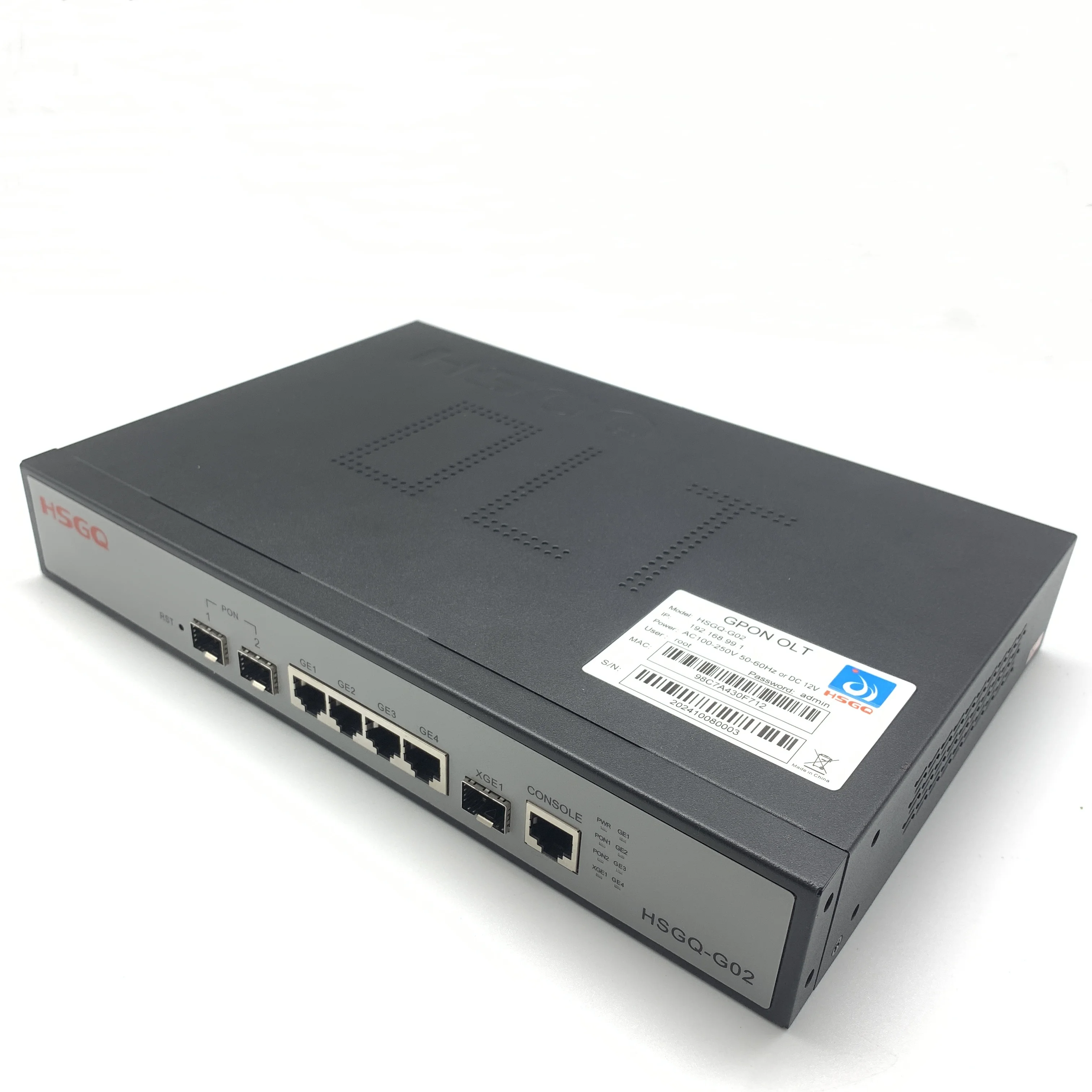 Фото HSGQ GPON OLT 2PON 100-240 В 2-портовый SFP 256 ONU 10G Uplink C+ GBIC 100-240 В переменного тока 12 В постоянного тока Оборудование оптического волокна OLT №5
