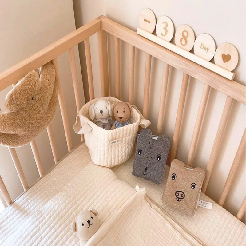 Нордический стиль Анти-застежка Дверная ручка Крышка Игрушка Полный Картинка Зайчик Коричневый Медвежонок Декор Кроватка для малыша Держать Открыто Кукла на.