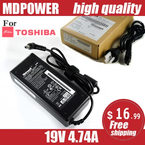 

FOR TOSHIBA Portege R830 T111 T112 Satellite L10 L20 L25 L30 L200 L201 L202 L203 laptop power supply AC adapter charger 19V4.74A