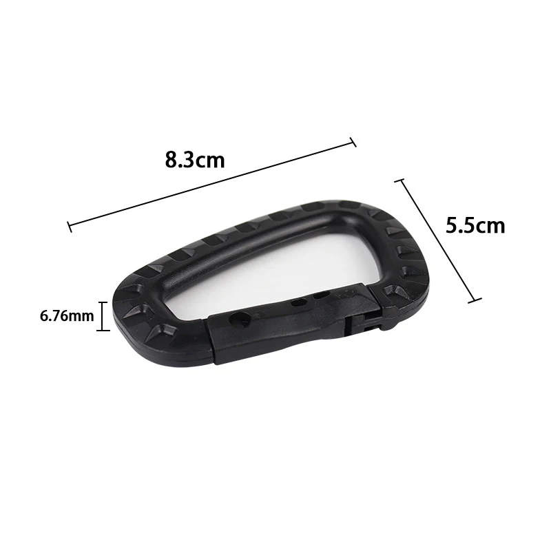 

4pcs Outdoor Carabiner Lightweight Tactical Black D Buckle Mountaineering Bag External Key D Buckle