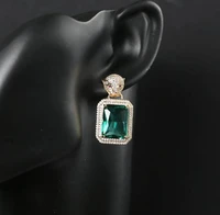 2022 classic animal square zircon women ear jewelry luxury fashion gorgeous women fashion luxurious exaggerate earrings