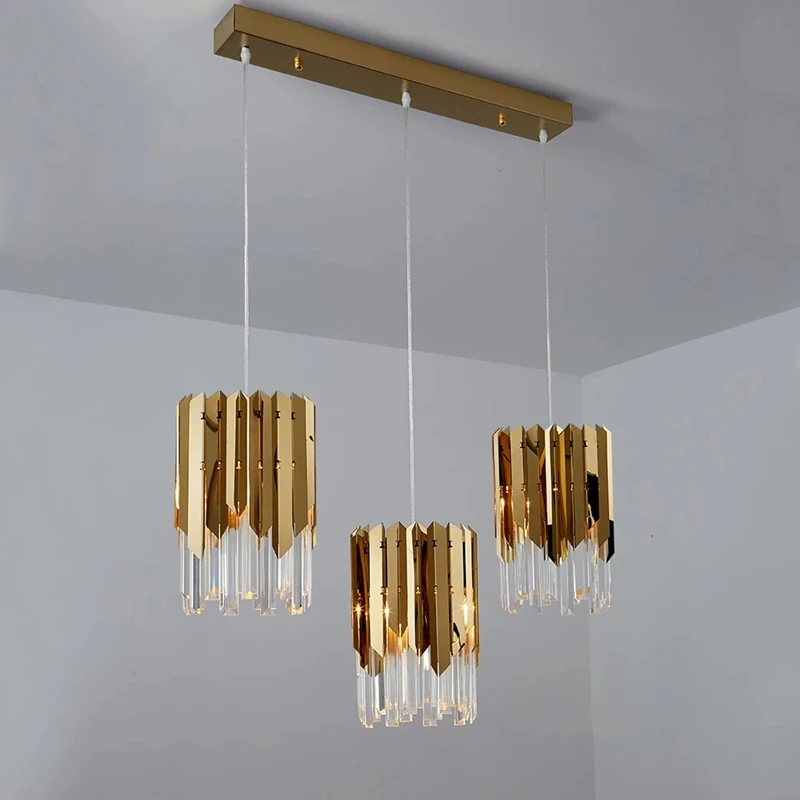 

Led Art Chandelier Pendant Lamp Light Modern Simple Round Luxury Crystal Creative Indoor Hanging Restaurant Home Dece
