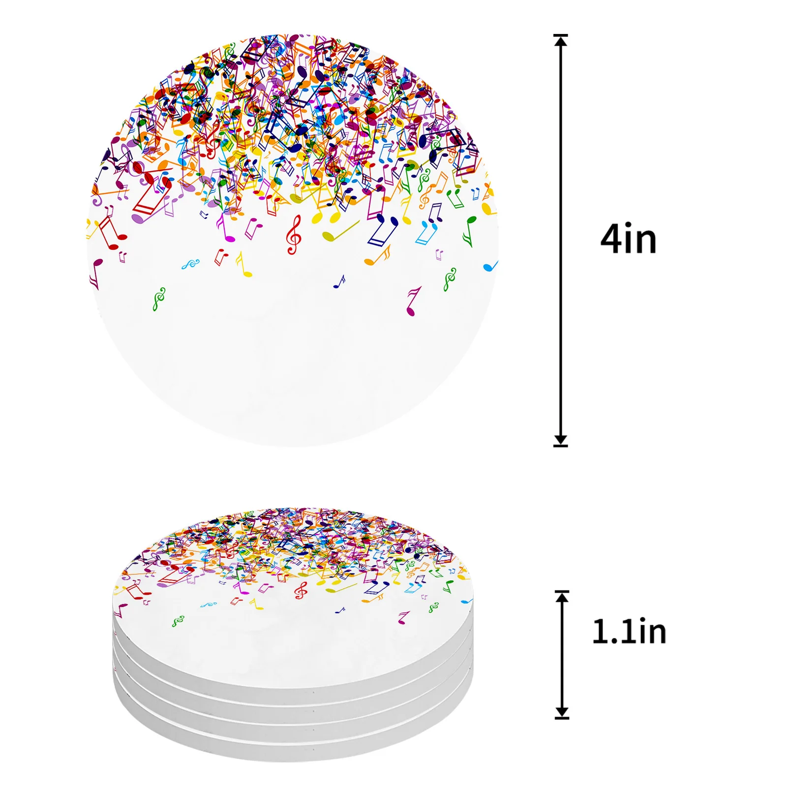 Музыкальная музыкальная нота красочный Фотофон кухонный стол круглая подставка
