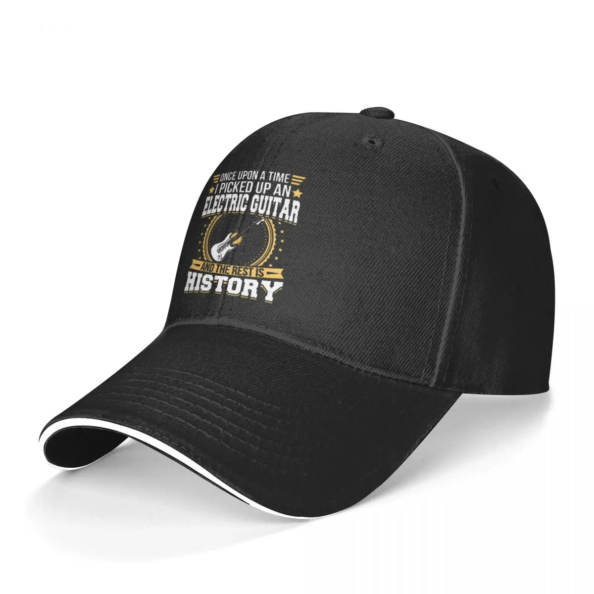 Electric Guitar Baseball Cap Is History Outdoor Breathable Trucker Hat Vintage Print Men Baseball Caps