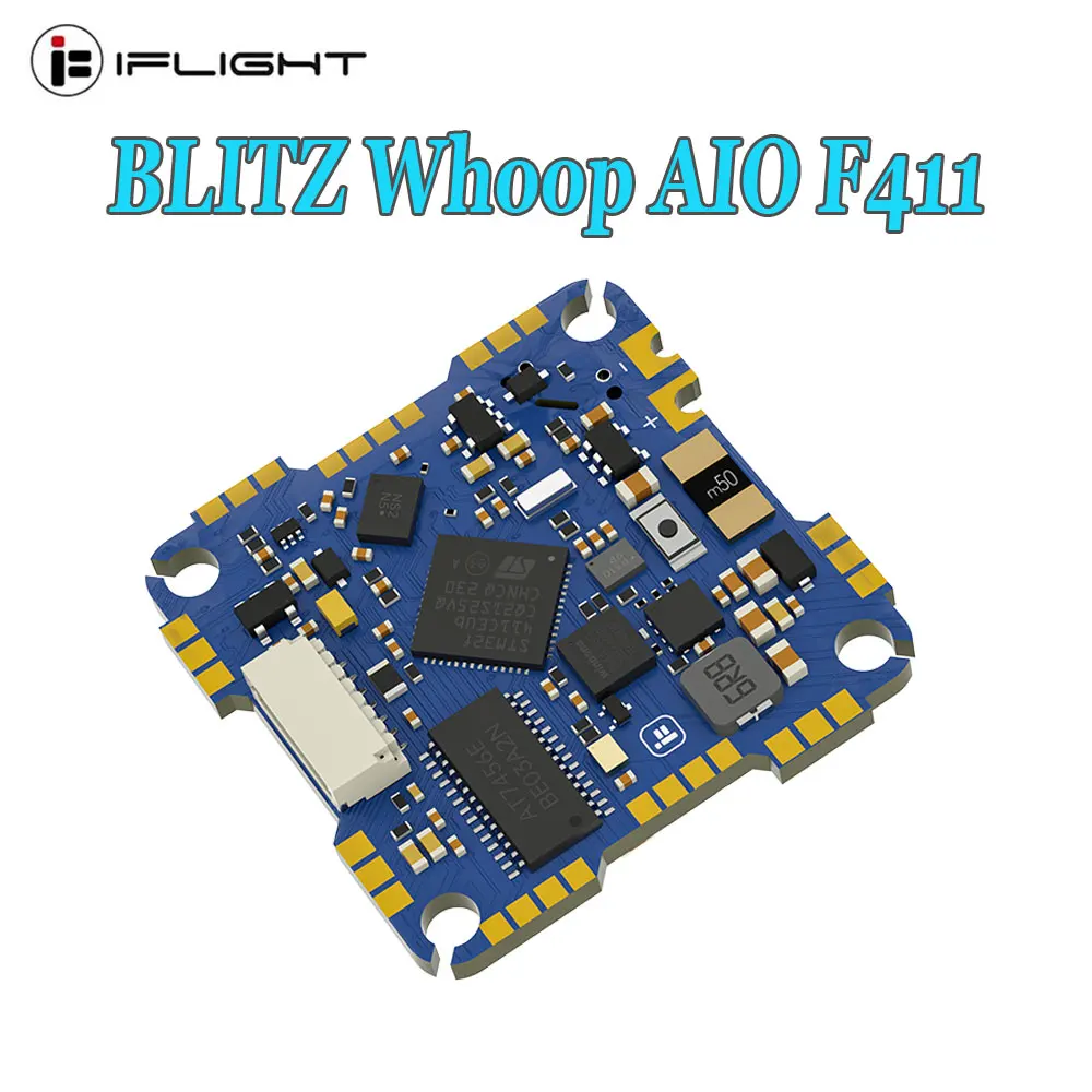IFlight Whoop F411 F4 20A AIO Board (BMI270) BLHeli-S 5V 2A USB Micro с монтажными отверстиями 25 5*25 5 мм для