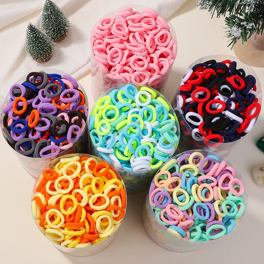 

200/300/400pcs Kids Elastic Hair Bands Girls Sweets Scrunchie Rubber Band for Children Hair Ties Headband Baby Hair Accessories