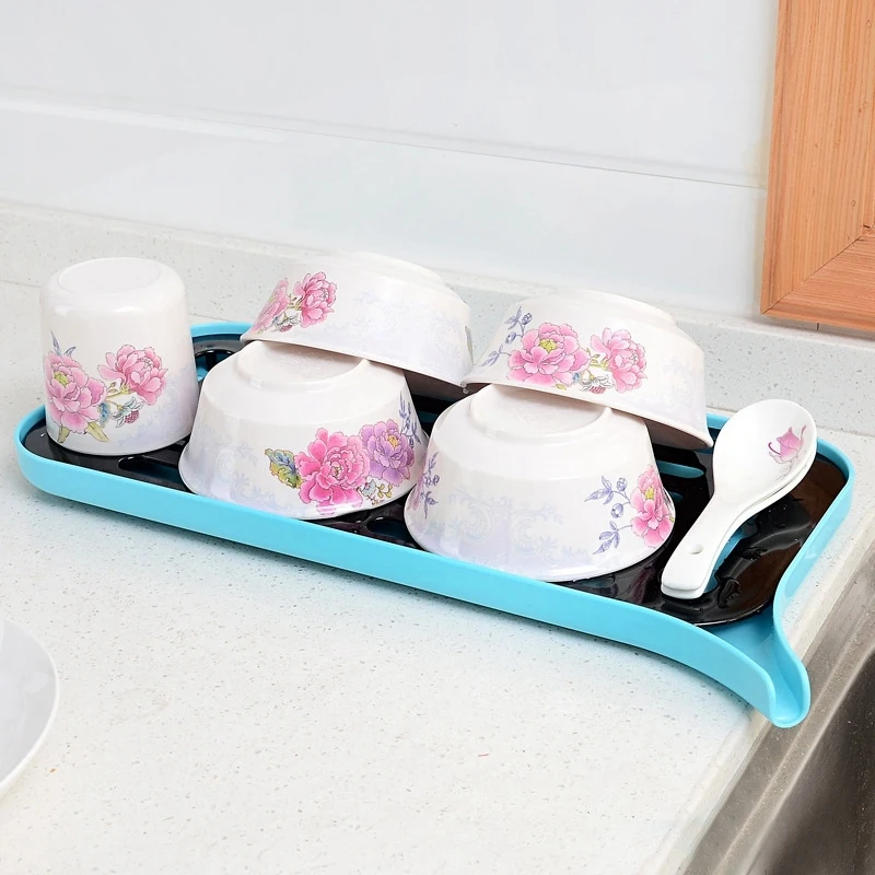 Пластиковый сушильный лоток для посуды большая сушилка раковины столешница