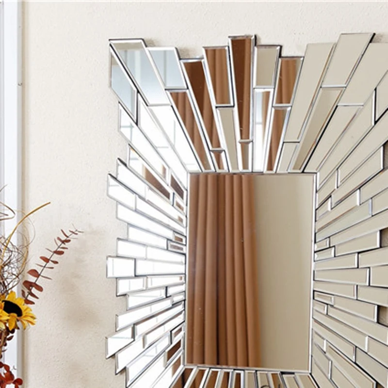 

Glass Stickers Wall Mirror Art Bathroom Irregular Adhesive Wall Mirror Palace Spiegels Voor De Muur Home Decoration Luxury