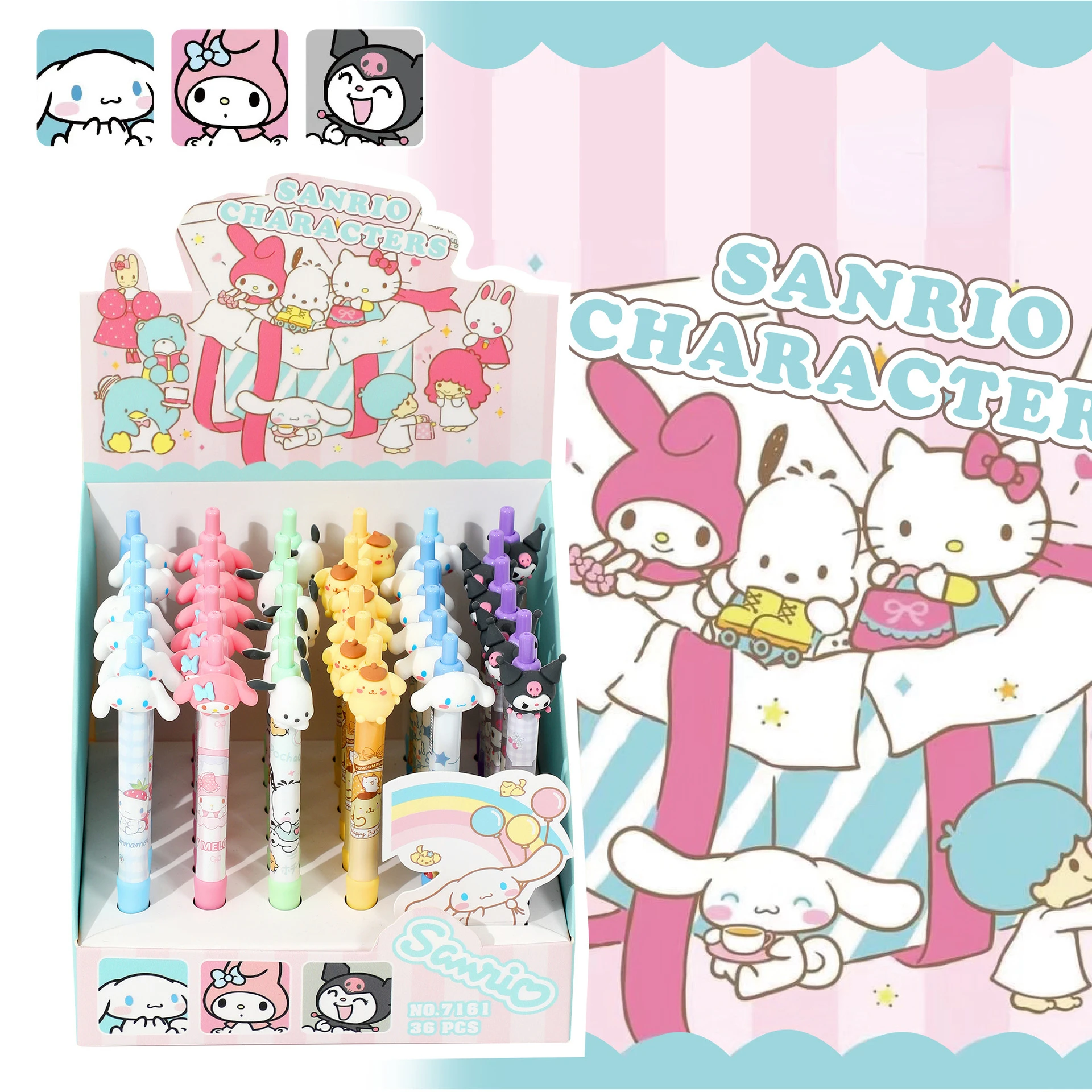 

36 шт./коробка кавайная Sanrioed аниме мультяшная серия My melody Pachacco студенческие канцелярские принадлежности Милая гелевая ручка студенческий пр...