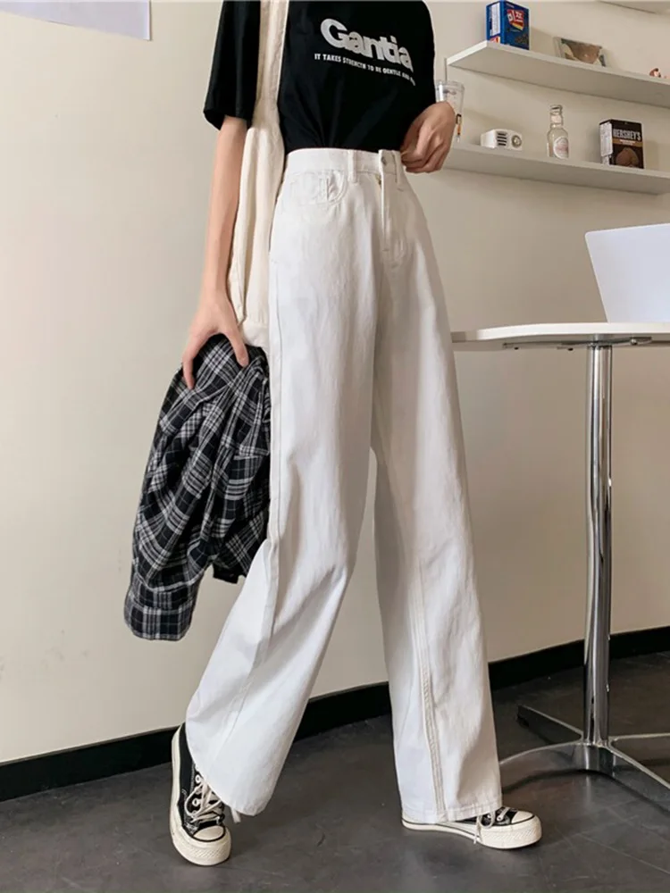 

Y2K Jeans Women Korean Fashion Black White Baggy Denim Trousers Boyfriend Wide Leg High Waist Pants Kpop Clothes Japanese