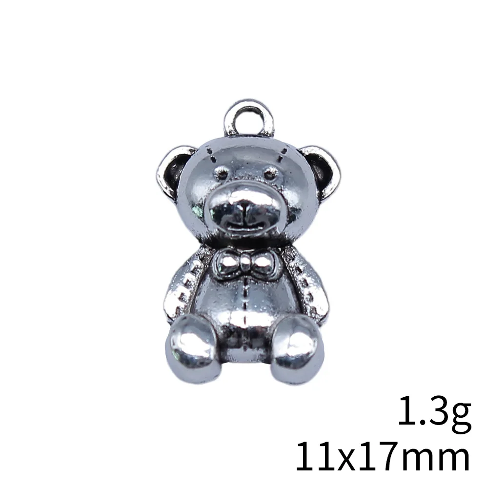 WYSIWYG 20 шт. 11x17 мм античное серебро цвет медведь подвески кулон для