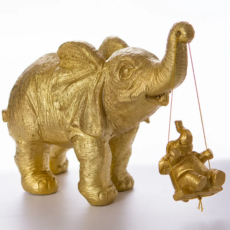 

Elephant Mother and Son Decorations Desktop Living Room Home Decoration Resin Crafts