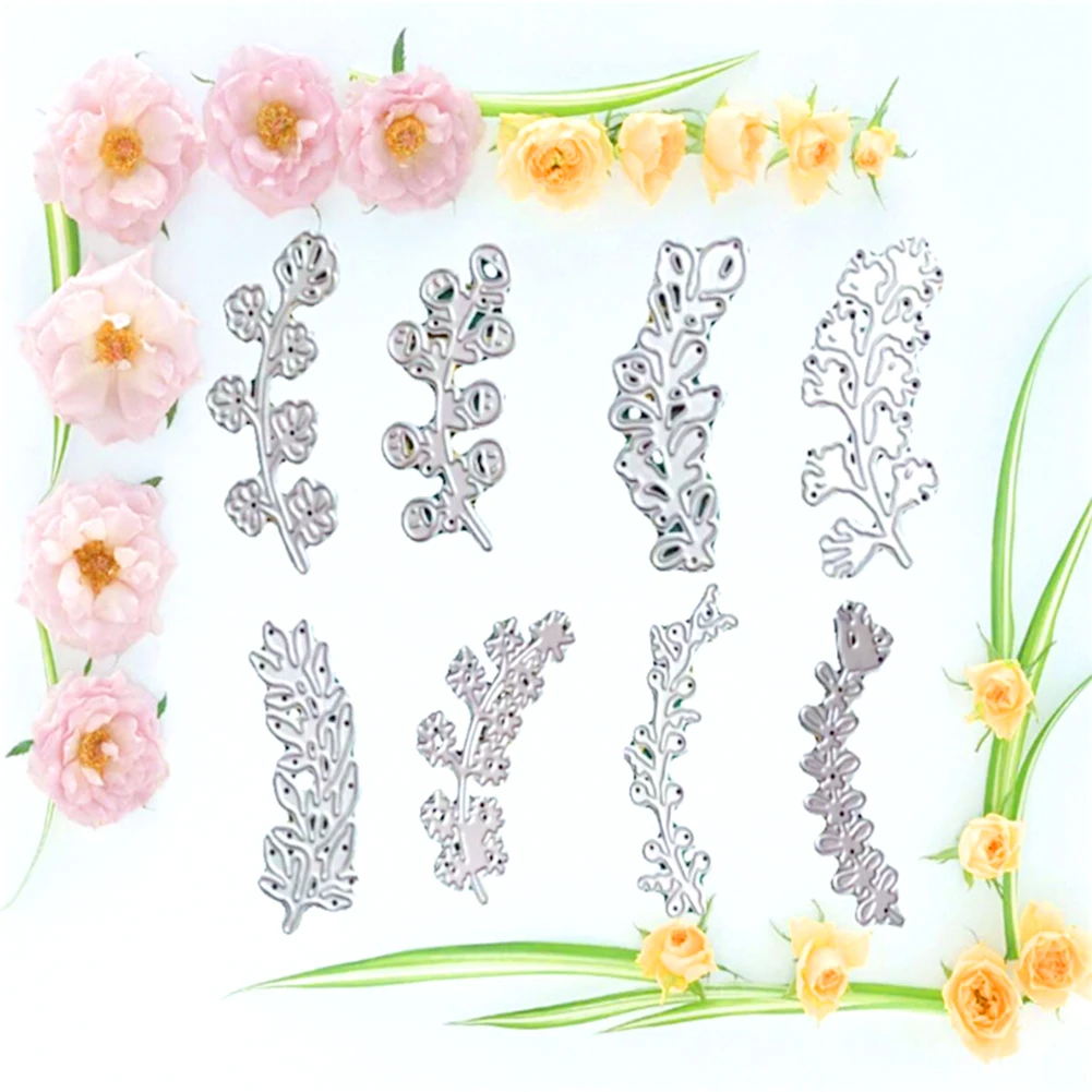 

New High Quality 8Pcs Leaves Cutting Dies Steel Metal Die Cut Embossing Stencils for DIY Scrapbooking Photo Album Paper Cards