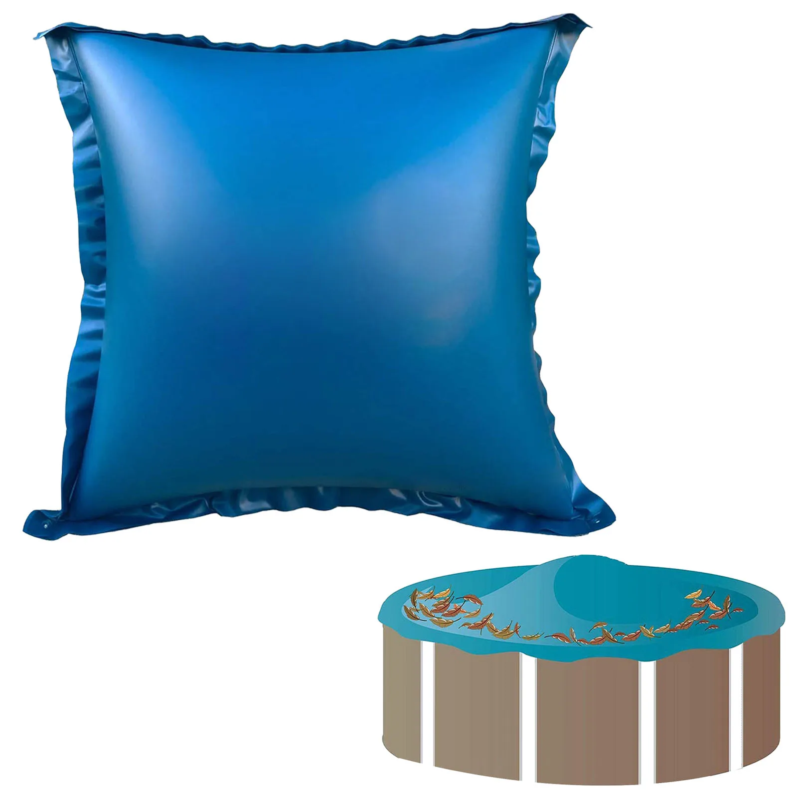 

4x4 Ft Pool Pillow Winterizing Air Pillow For Above-Ground Pool Cover 0.4mm PVC Material Pool Pillow For Winterizing Rope