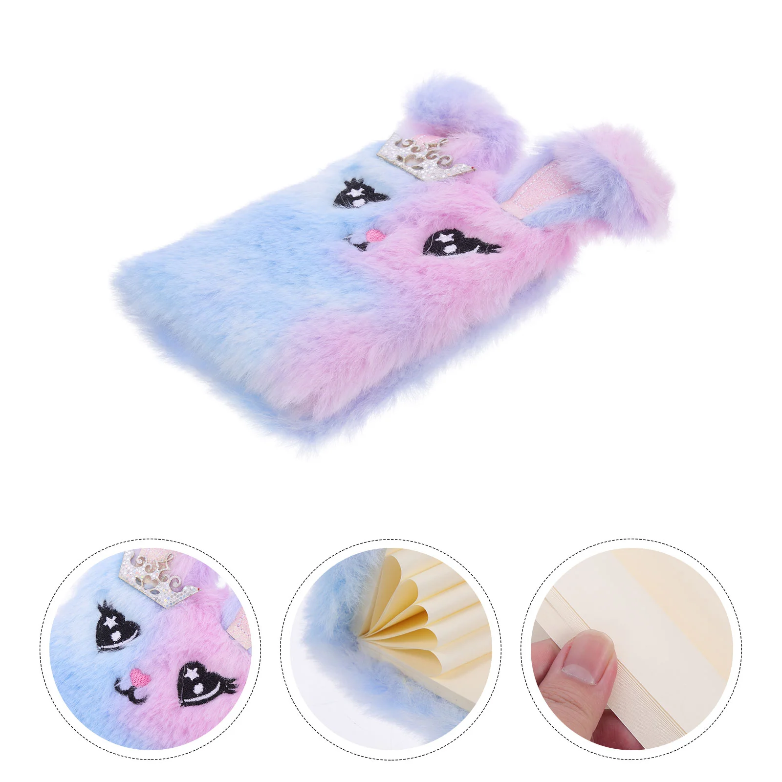 

Rabbit Shaped Note Book Cartoon Student Notebook Plush Cover Note Book Diary Supply