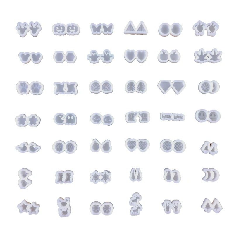 

Silicone Crystal Epoxy Star Earrings Mold Mini Ear Stud Mold with Groove