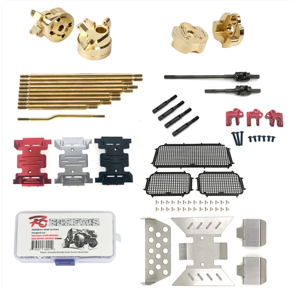 

For Axail SCX10 III AXI03007 Brass Steering Cup Axle Cover Counterweight Link Rod Armor CVD Shock Bracket For RC Crawler catRC