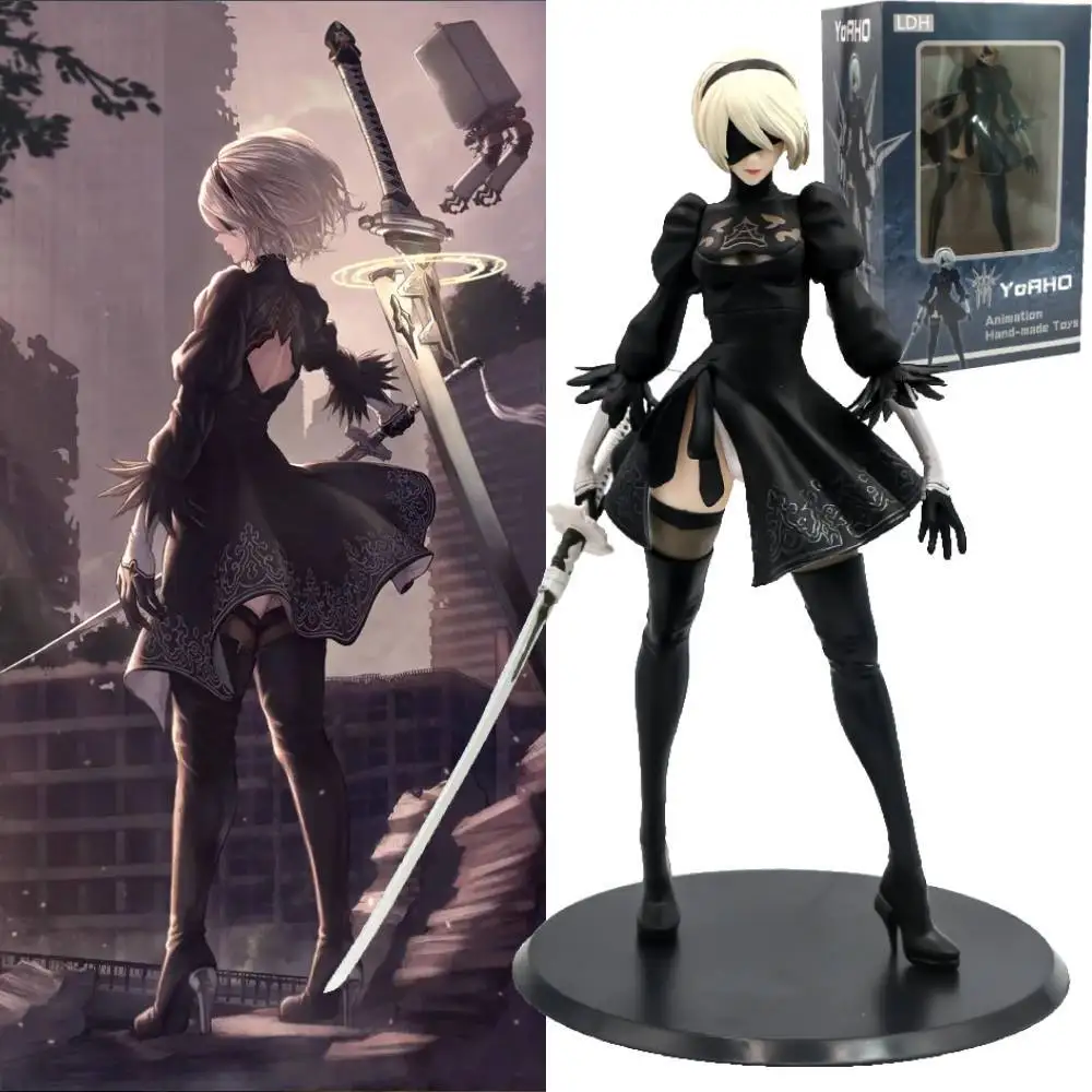 

NieR Automata Anime Figure YoRHa No.2 Type B Action Figure POD Robot Toys NieR YoRHa 2B Figurine Collectible Model Doll Gifts