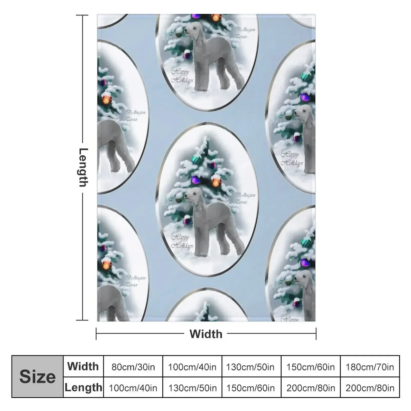 Бедлингтон-терьер рождественские праздничные художественные подарки одеяло