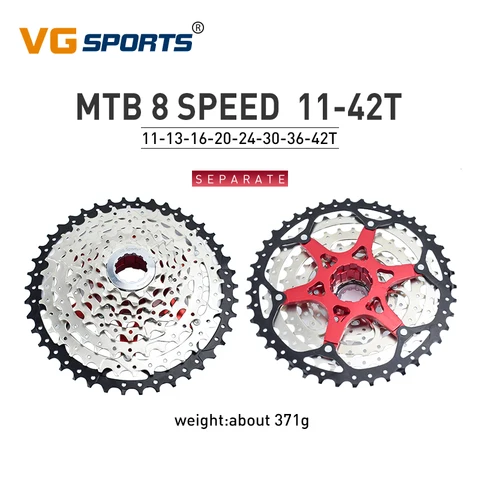 VG Sports 8 Speed 11-42T MTB отдельные кассеты велосипед свободное колесо Звездочка горный велосипед свободное колесо 8 S 11-42T семейный набор