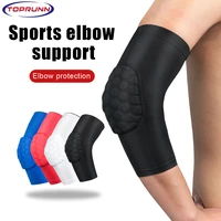 1pc elbow compression sleeve sports arm forearm brace support honeycomb pad crashproof basketball cycling arm guard sleeve