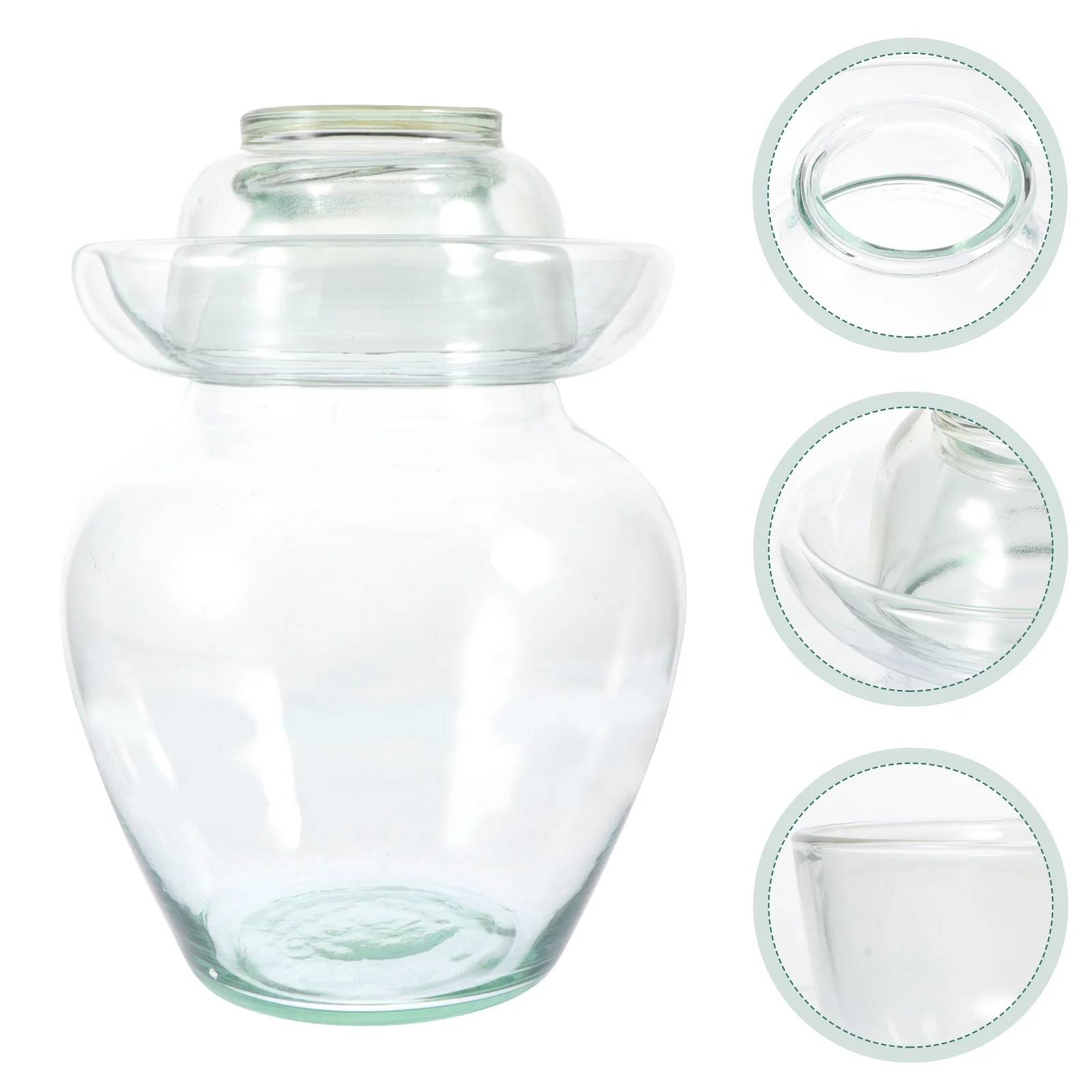 

Jar Glass Fermentation Crock Pickle Fermenting Sauerkraut Kimchi Jars Sealed Pot Chinese Traditionalpickling Storage Container