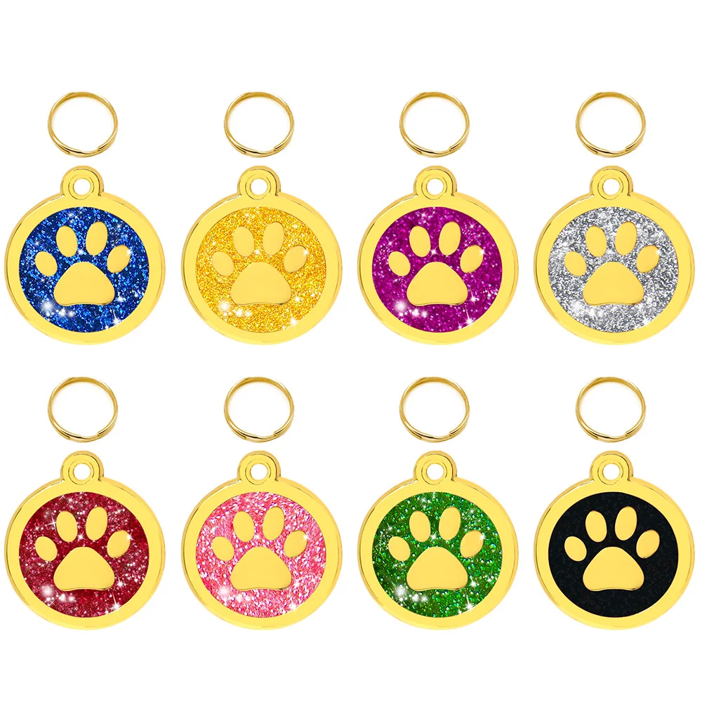 100Pcs Wholesale Dog ID Tsg Pet Cat Name Tags Customized Anmial Paw Collar Accessories Nameplate Anti-lost Pendant