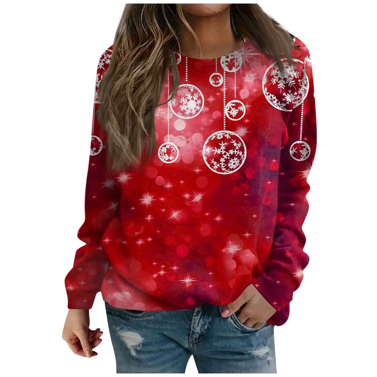 

Новинка, Женская Объемная толстовка в стиле оверсайз с рисунком рождественской елки и снеговика, пуловеры в уличном стиле, толстовка Y2k, женская одежда