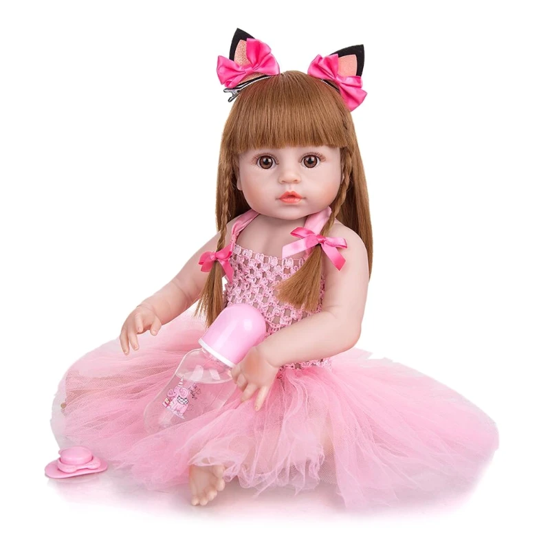 

19in Reborn Lifelike Toy Figure Interaction Toy Full Body Silicone Simulation Bath Doll that Look Real with Eyes-Opened