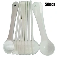 50pcs 1g white measuring spoon gram scoop plastic food baking medicine powder for milk powder coffee powder seasoning