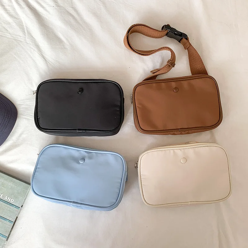 

Повседневные сумки на плечо для женщин, однотонная квадратная дамская сумочка через плечо, модные простые дизайнерские кошельки на талию