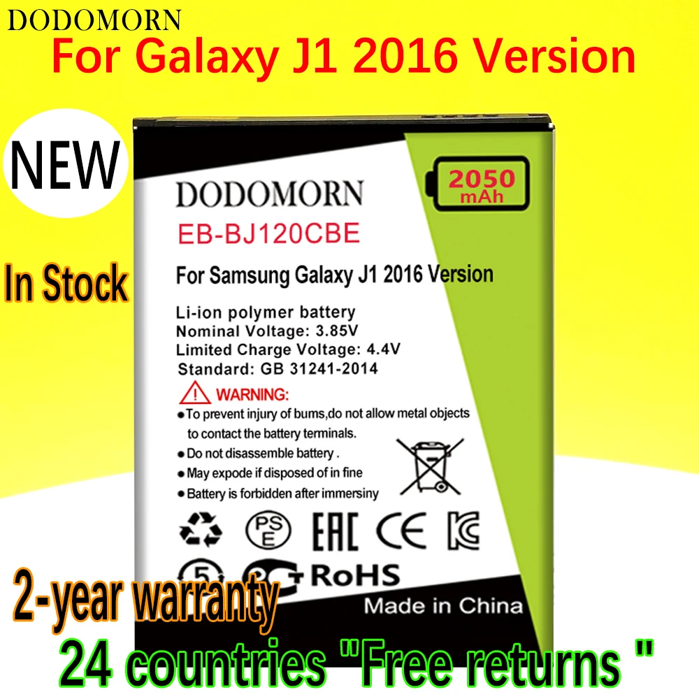 

DODOMORN EB-BJ120CBE Battery For Samsung Galaxy J1 2016 Version J120 J120F J120A J120H J120T J120DS EB-BJ120CBU +Tracking Number