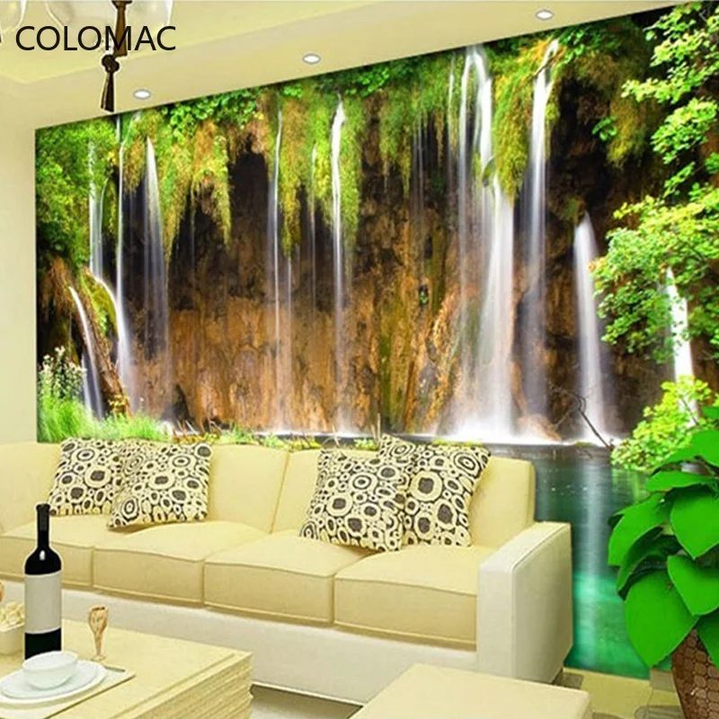 

Colomac Custom Modern Scenery Non-woven Wallpaper 3D HD Waterfall Bedroom Background Mural Dropshipping