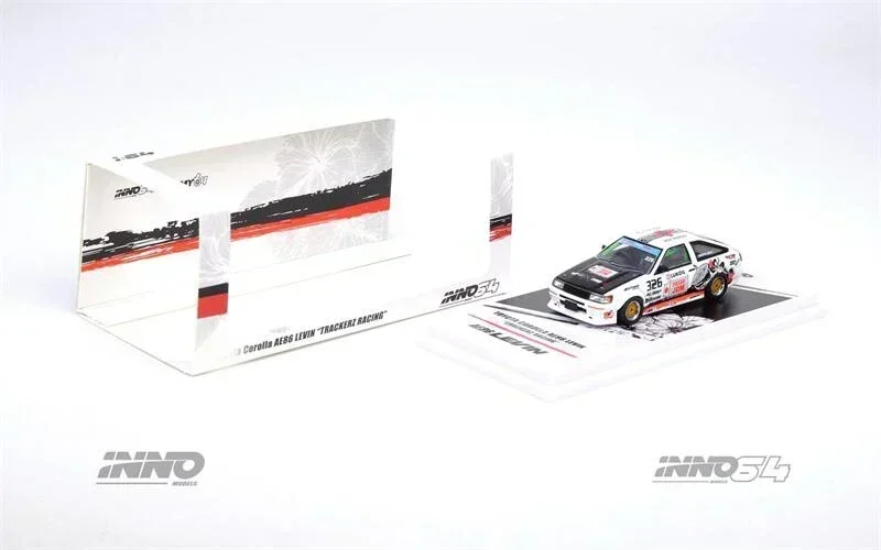 INNO 1:64 COROLLA AE86 Levin & LANCER EVOLUTION III TRACKERS RACING Литая под давлением модель автомобиля