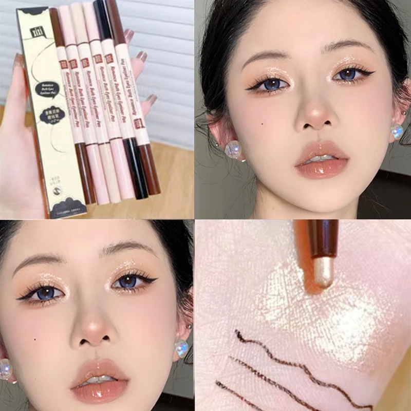 

Double-headed Highlighter Eyeliner Waterproof Highlight Brighten Silkworm Makeup Pencil Smooth Lasting Quick-drying Eyes Makeup