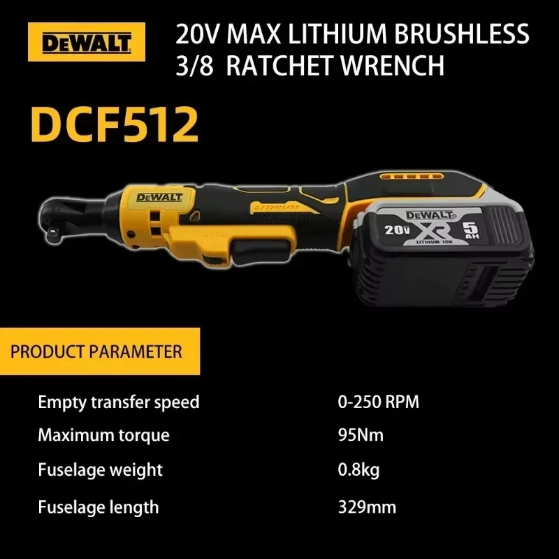 Фото Аккумуляторный бесщеточный ударный гайковерт Dewalt DCF512 1/2 дюйма, 3/8 дюйма, с регулируемой скоростью, 20В, электроинструмент №4