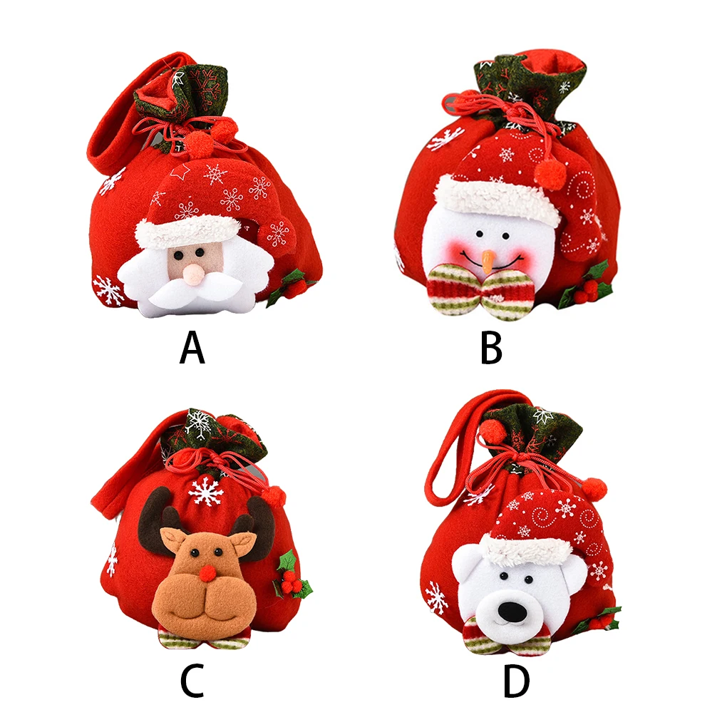 

Christmas Gifts Bag Drawstring Cute Chocolates Candy Storage Pouch Office Party Decoration Pendants Santa Claus