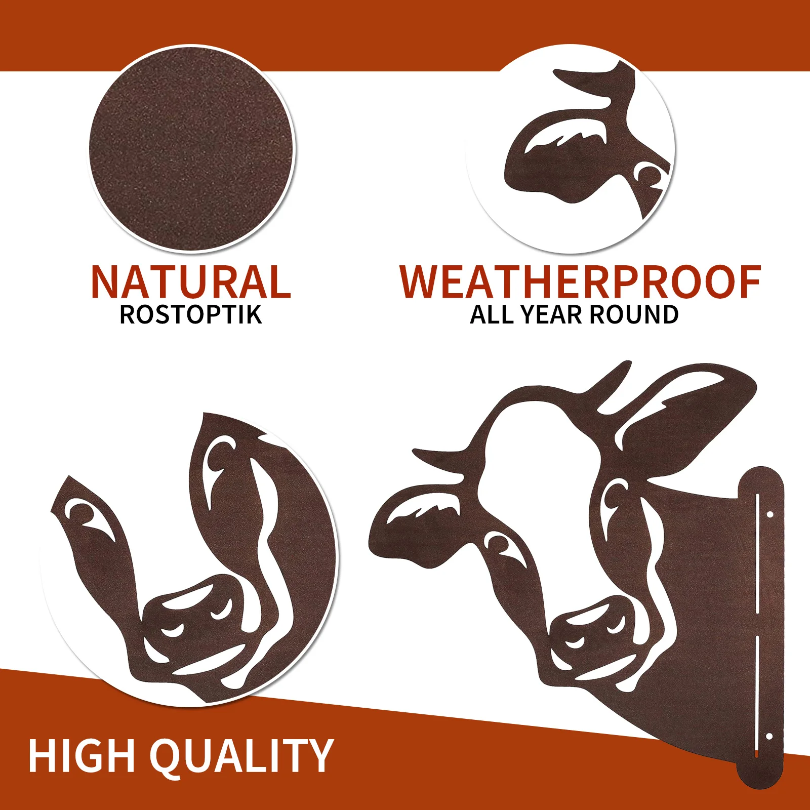 

1pc Peeping Cows Metal Yard Art Farm Garden Fence Outdoor Decorations Animal Tree Branch Decor Backyard Hang Artwork Statue Gift