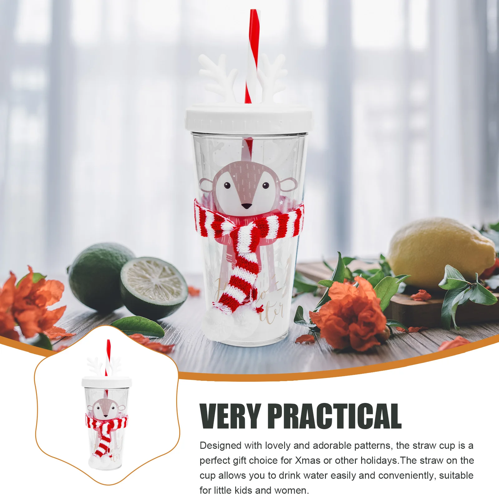 

Cup Straw Drinkingtumbler Water Plasticbeverage Drink Reusable Guard Hand Supplies Home Scalding Anti Juicechristmas Gifts Cold