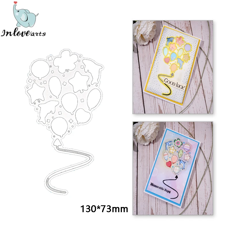 

InLoveArts Balloon Metal Cutting Dies Cut Dolphin Heart Star Decoration Scrapbook Paper Craft Knife Mould Blade Punch Stencils