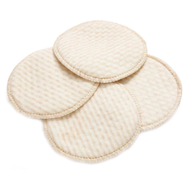 

4Pcs Breast Pads Absorbency Soft Breathable Organic Cotton Pads for Mommy Anti-overflow Breast Pads Nursing Accessories