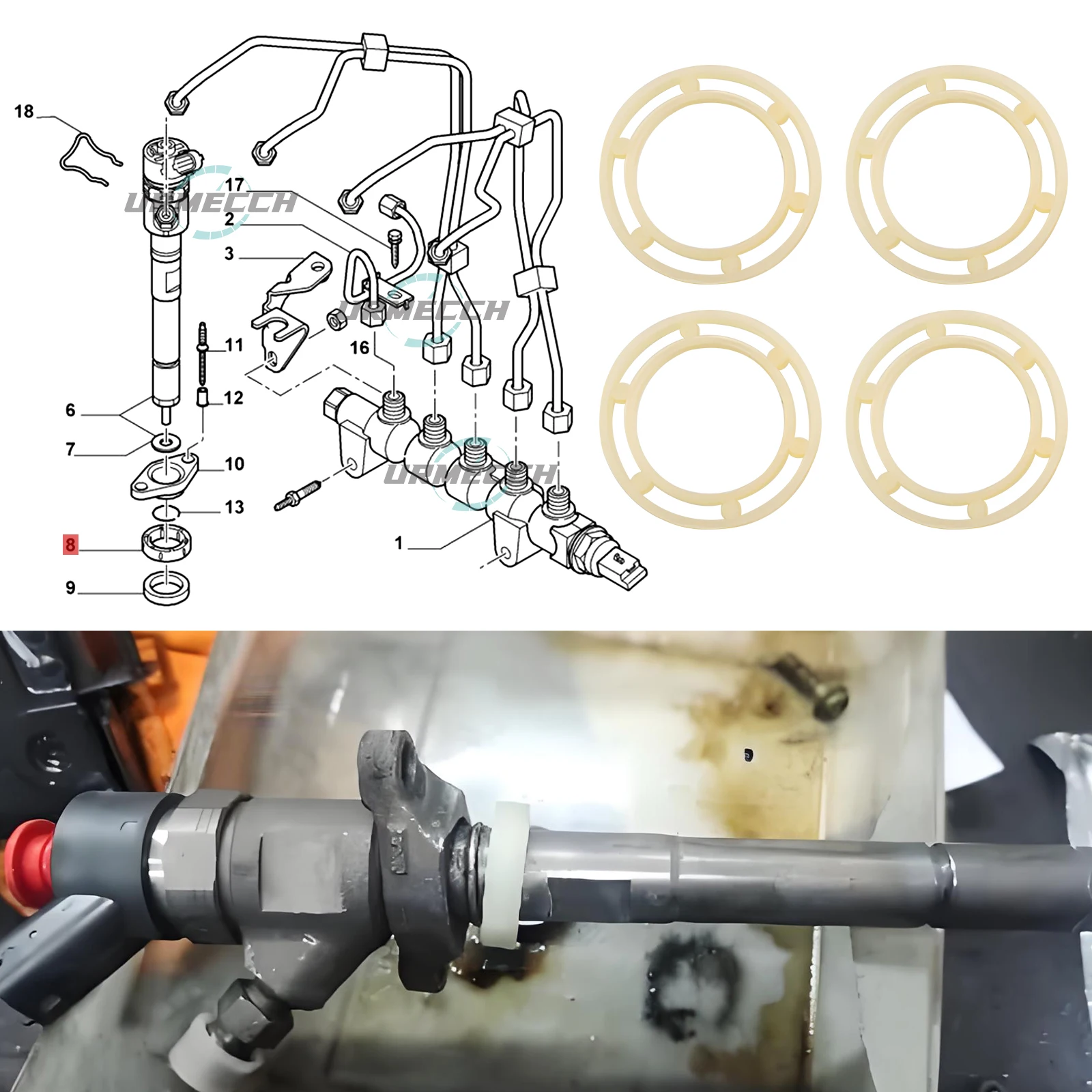 24 шт. комплект уплотнительных колец для топливной форсунки шайба замена Citroen Peugeot