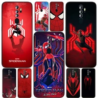 cool marvel spiderman logo for oppo reno7 6 5 4 2 z lite pro plus se 4g 5g black soft tpu shockproof silicone cover phone case