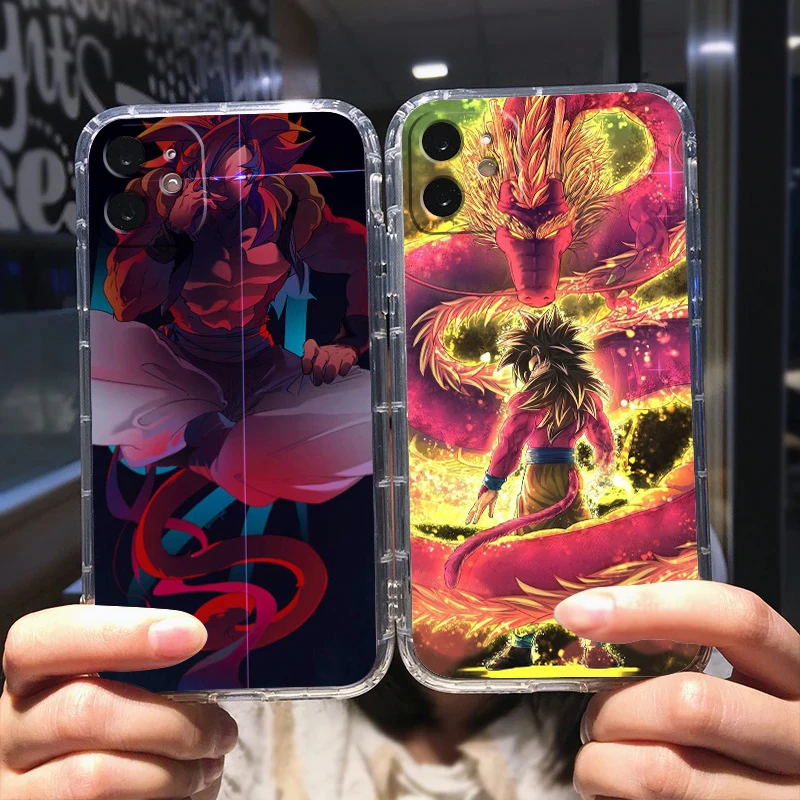 

D-Dragon Ball Z Anime Cute Phone Case For Apple iPhone 14 13 12 Mini 11 XS Pro Max X XR 8 7 6 Plus 5 SE Transparent Cover