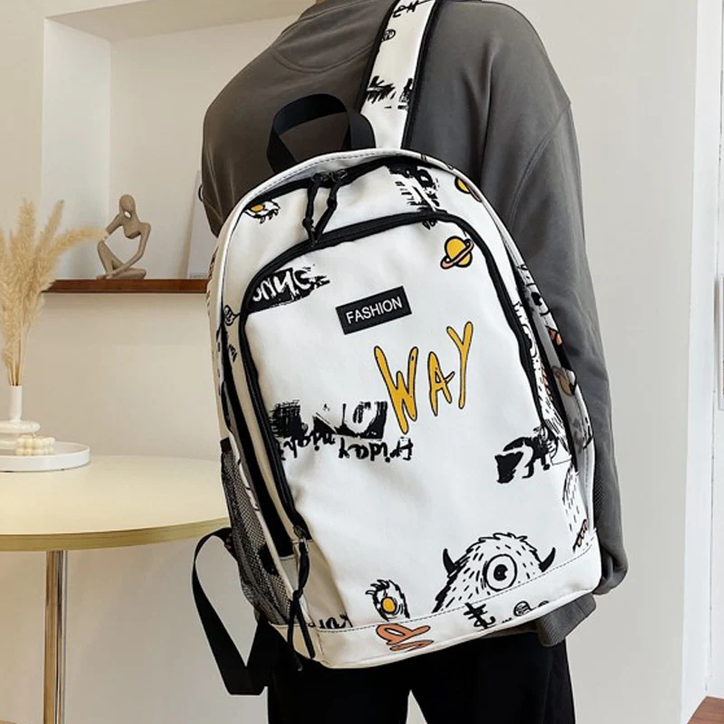 Дорожный рюкзак с граффити вместительная школьная сумка для подростков модный