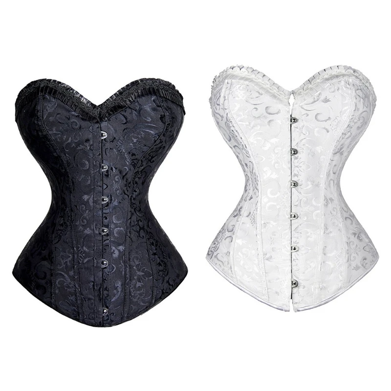 

Retro Corset Abdomen Support Abdomen Tights Corsets Bustiers Floral Tops for Women Vintage Sexy Gothic Black Leather Corset