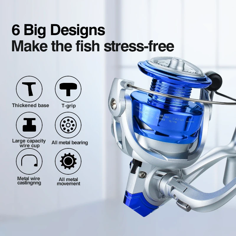 Рыболовная катушка FISHMX 5 2: 1/4.7/1 передаточное число спиннинговая для океана пляжа