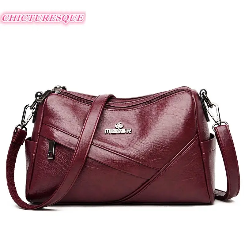

Classic PU Leather Elegant Ladies Shoulder Bag Brand Designer Stitching Diagonal Bag Ladies Fashion Large Capacity Sac A Main